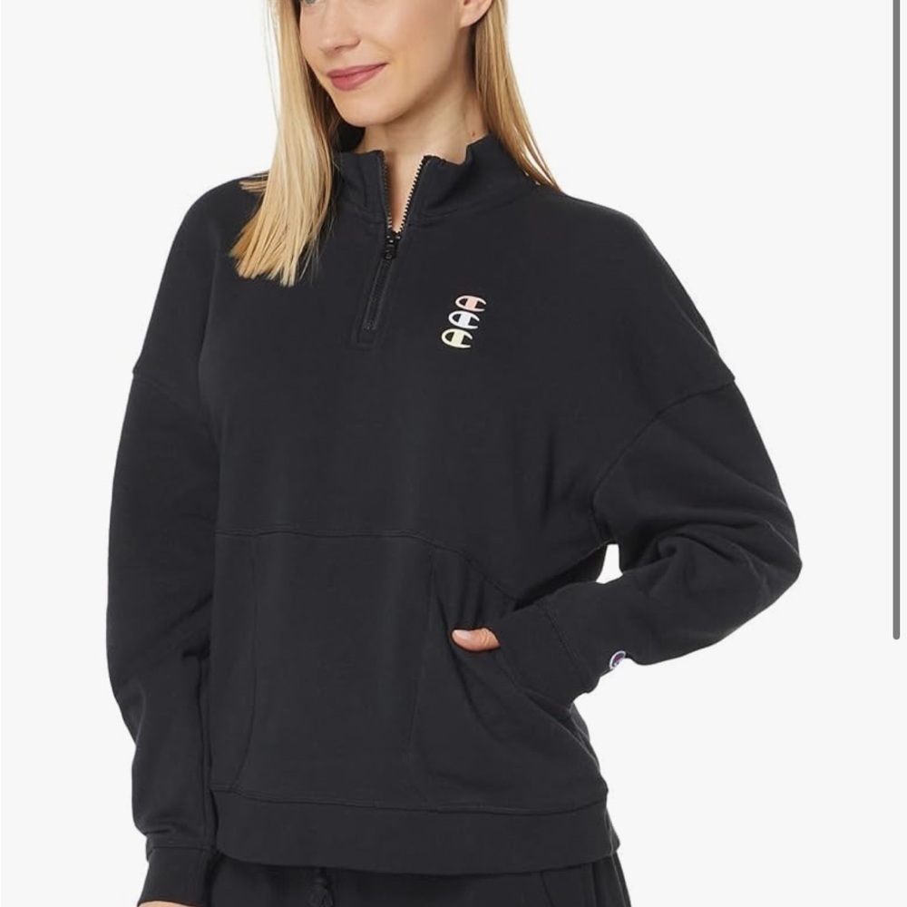Champion Campus Terry Quarter Zip Pullover Sweatshirt